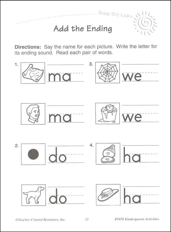 Kindergarten Activities (Ready, Set, Learn) | Teacher Created Resources